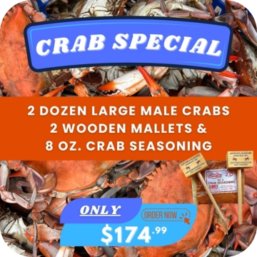 2 doz. Large Crabs, 2 Mallets, 8 oz. Seasoning